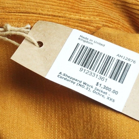 Anderson Sheppard Work Jacket Corduroy Coat Ochre Sz XXS Brand New - Picture 8 of 8